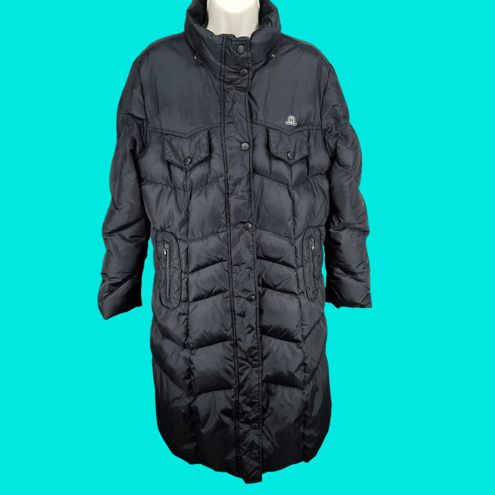 Vintage JLO Black Down Insulated Puffer Jacket Coat Long Sleeve Zip Snap Pockets L Women Jacket/Coat Size L / US 10 / IT 46 - 1 Thumbnail