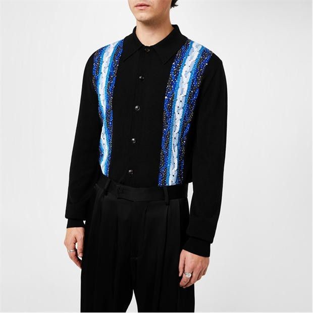 Amiri AMIRI Crystal Long Sleeve Polo Shirt Size US XL / EU 56 / 4 - 1 Thumbnail