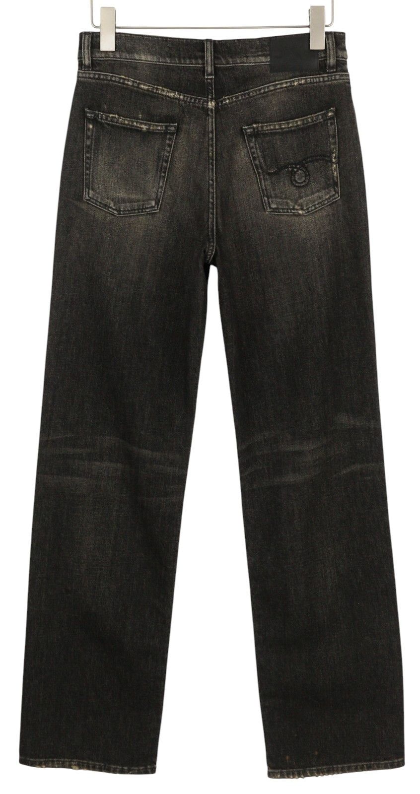 R13 ALICE STRAIGHT LEG 27 Abbey Black Faded Denim Jeans 86204 Size 27" / US 4 / IT 40 - 4 Thumbnail