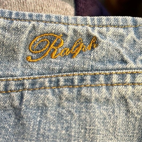 Ralph Lauren Vintage Ralph Lauren Bleach Splatter Denim Pencil Mini Skirt Size 28" / US 6 / IT 42 - 4 Thumbnail