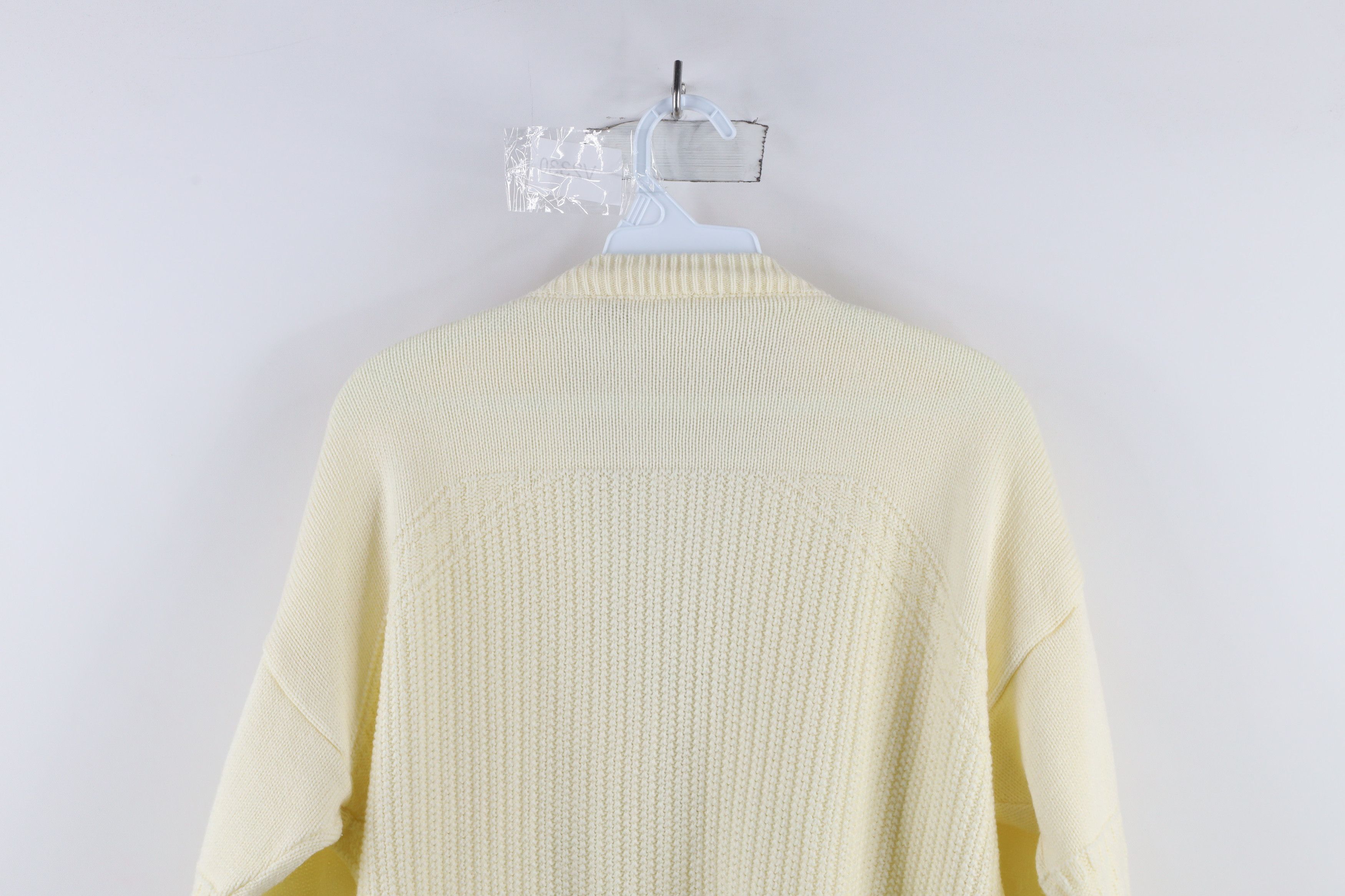 Vintage Vintage 90s Streetwear Ribbed Knit Cardigan Sweater Cream Size M / US 6-8 / IT 42-44 - 8 Thumbnail