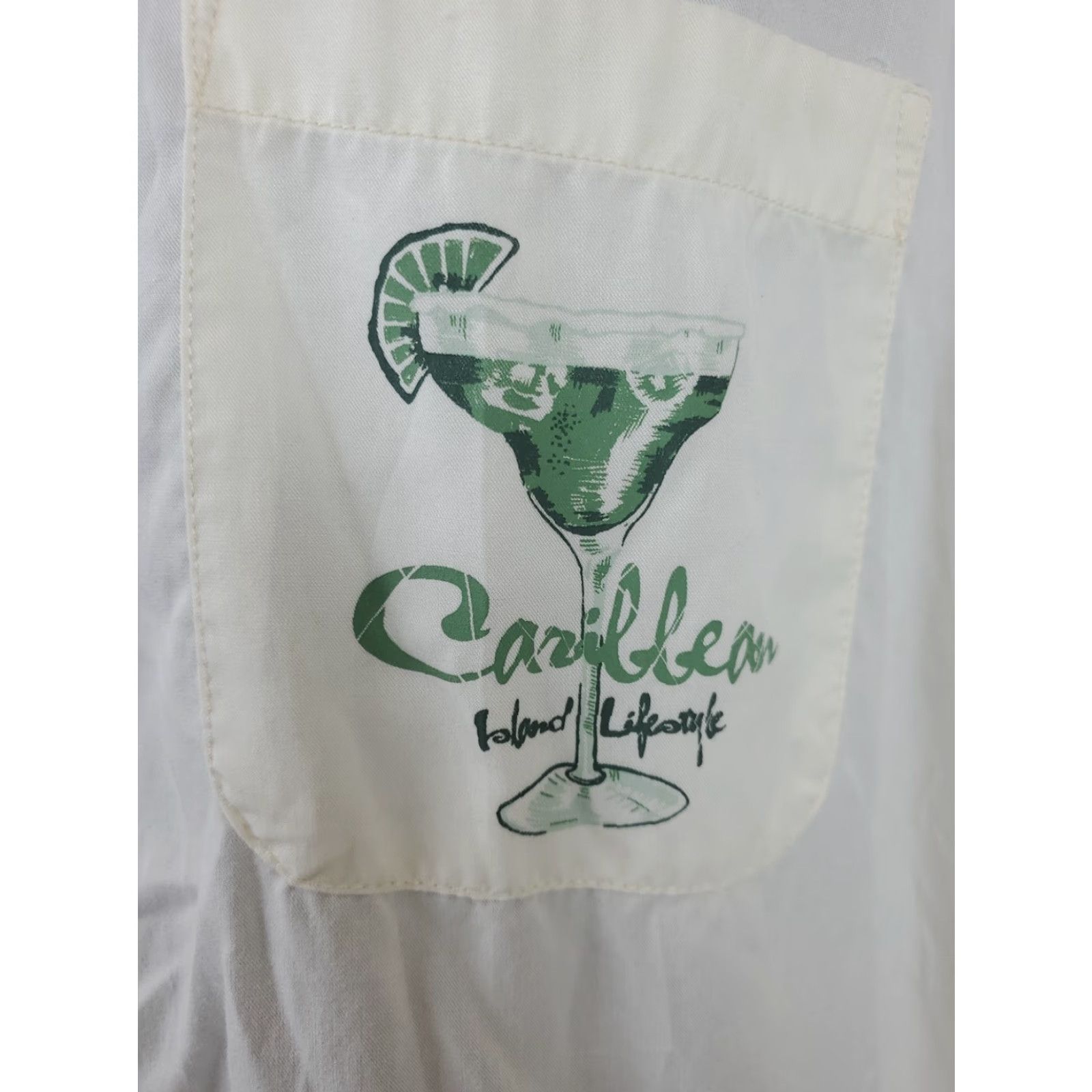 Vintage Caribbean Shirt Hawaiian Pineapple Creme Button-Up Short Sleeve Men's XL Size Size US XL / EU 56 / 4 - 4 Thumbnail