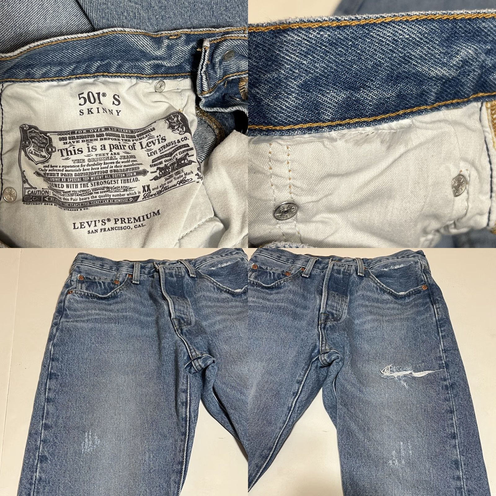 Levi's Levi's 501 Jeans Women Slim 26x26 Button Fly Distressed Cut Off 5-Pocket Denim Blue Size 26" / US 2 / IT 38 - 8 Thumbnail