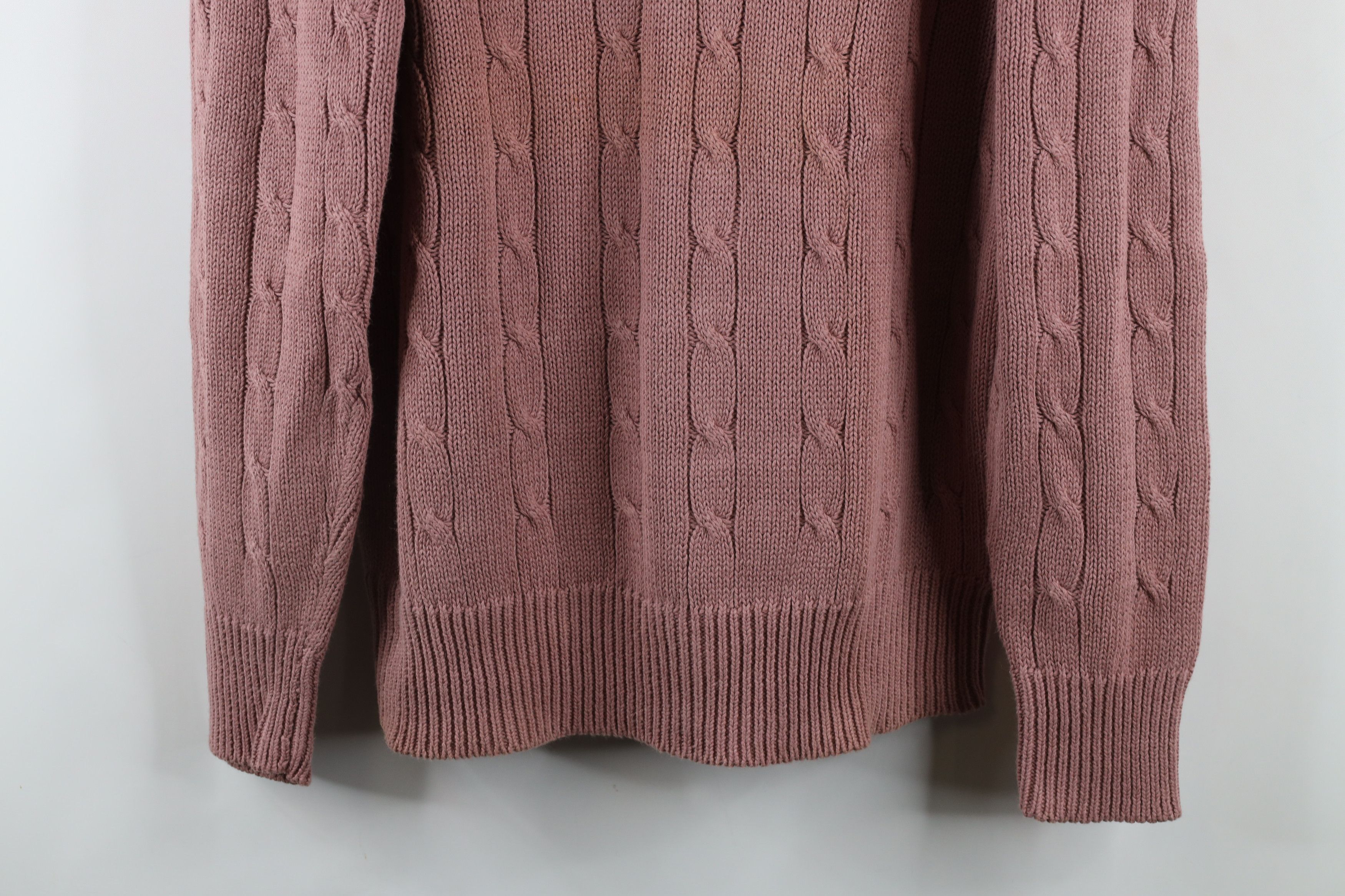 Vintage Vintage 80s 90s Streetewar Cable Knit V-Neck Sweater Pink Size US L / EU 52-54 / 3 - 3 Thumbnail