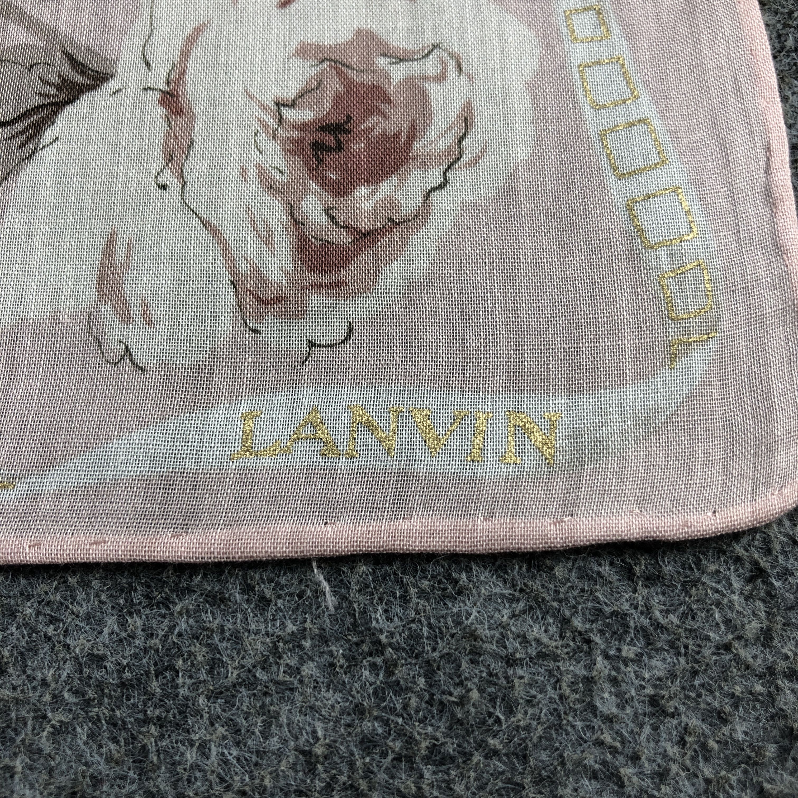 Lanvin × Vintage Lanvin Floral Handkerchief Neckerchief Bandana H2748 Size ONE SIZE - 4 Thumbnail