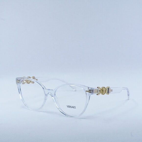 image of New Versace Ve3334 148 Crystal Eyeglasses in White, Women's