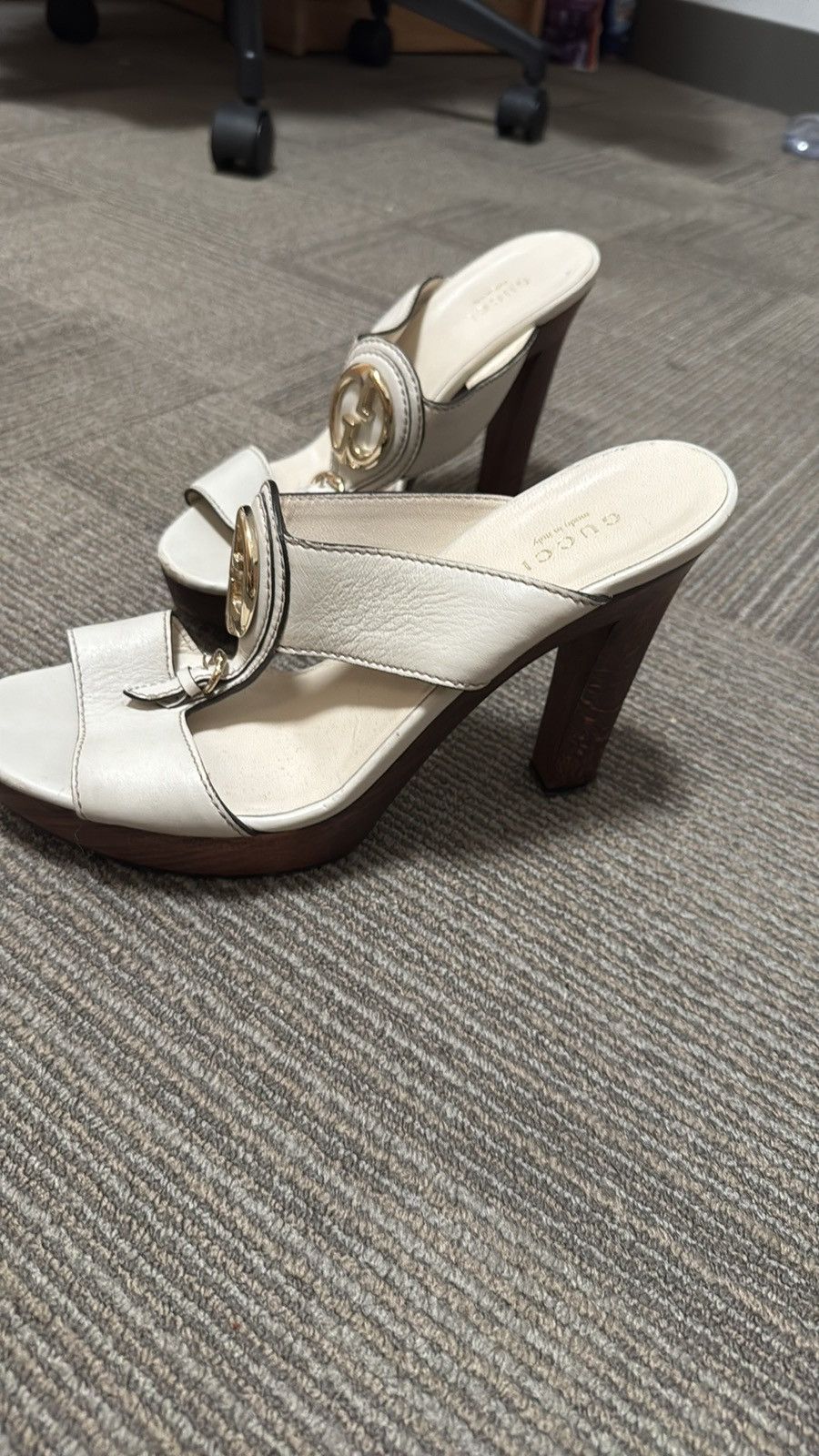 Gucci Guccis white heels Size US 8 / IT 38 - 4 Thumbnail