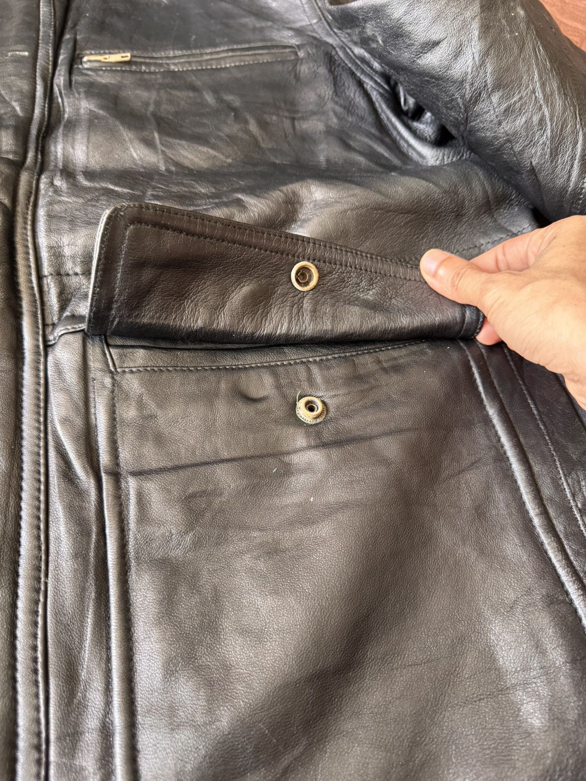 Issey Miyake VINTAGE 90s D HOMME A HOMME PARACHUTE POCKET LEATHER JACKET❗️ Size US M / EU 48-50 / 2 - 8 Thumbnail