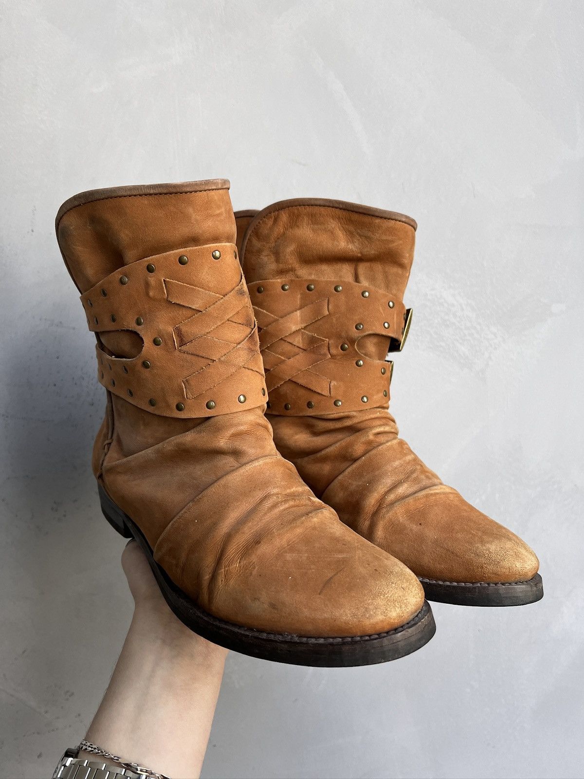 A.S.98 Ankle guidi style artisan Avant Garde boots y2k brown Size US 7.5 / EU 40-41 - 2 Thumbnail