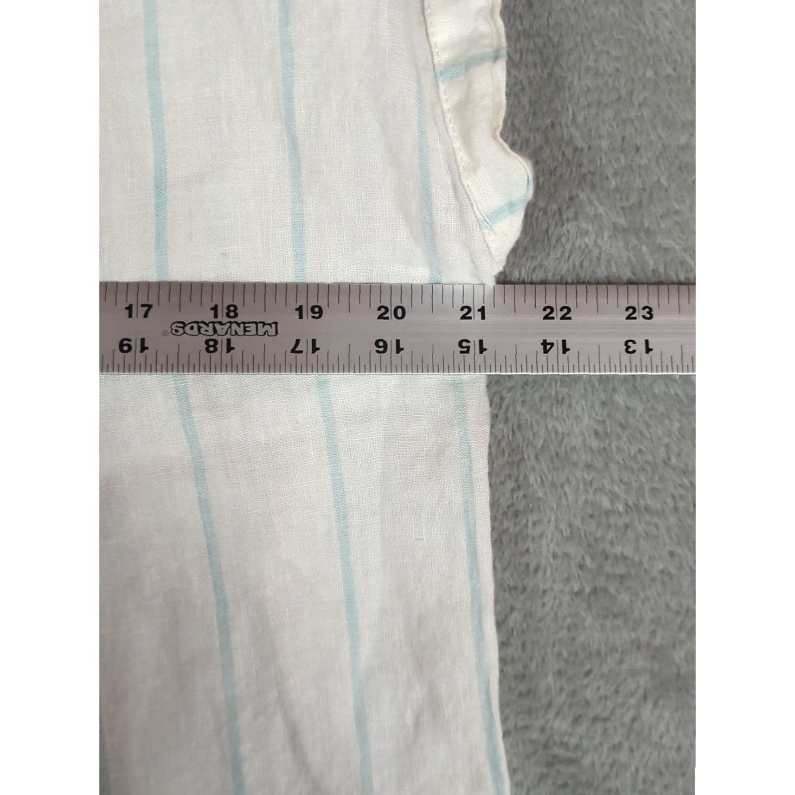 Christian Siriano Christian Siriano New York Women's Blouse White Striped Linen Short Sleeve Sz L Size L / US 10 / IT 46 - 6 Thumbnail