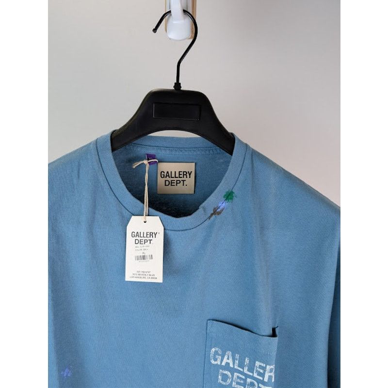 Gallery Dept. o1rshd1 Vintage Logo Painted T-Shirt in Dusty Blue Size US XL / EU 56 / 4 - 7 Thumbnail