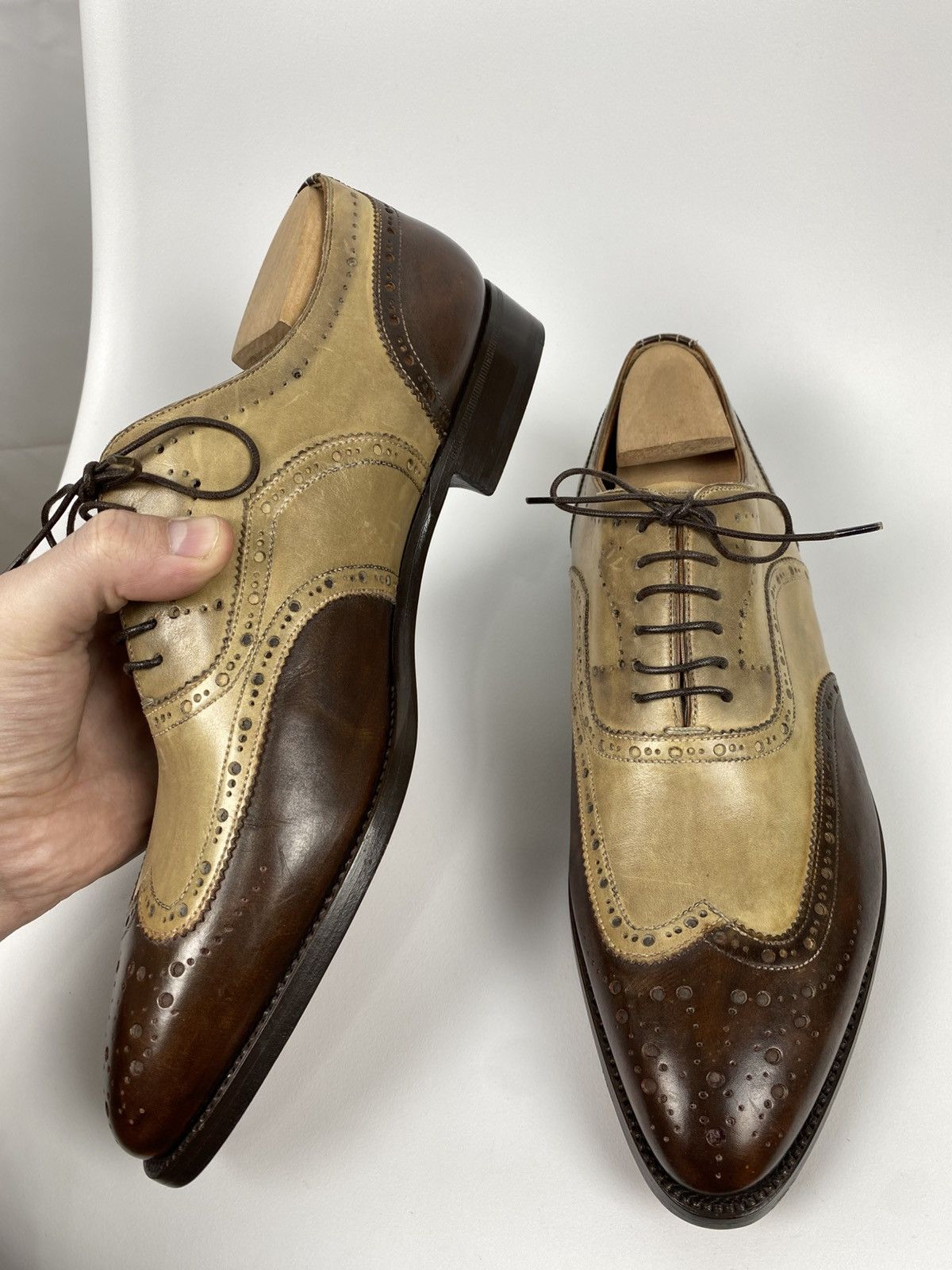 Santoni Santoni Hand Made Fatte A Mano Wingtip Leather Shoes EU7,5 Size US 8.5 / EU 41-42 - 6 Thumbnail