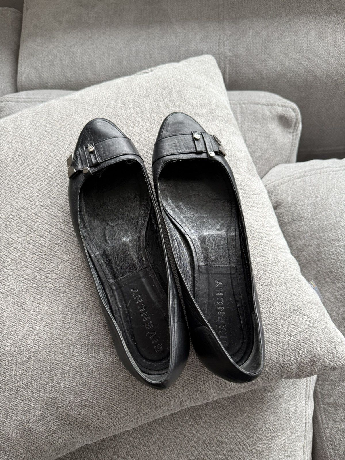 Givenchy Rare Givenchy Paris Black Leather Flat Ballet Shoes Sz 39,5 Size US 9.5 / IT 39.5 - 6 Thumbnail