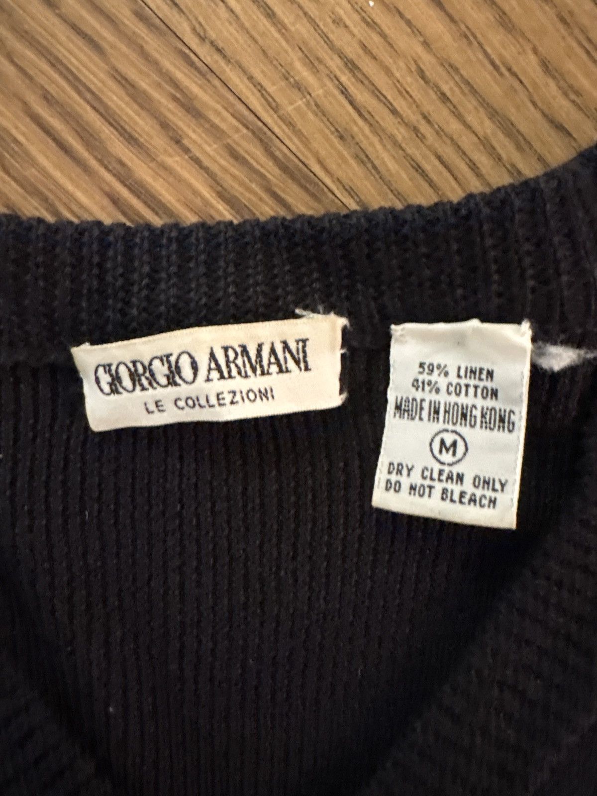 Giorgio Armani Giorgio Armani black linen/cotton sweater Size US M / EU 48-50 / 2 - 3 Thumbnail