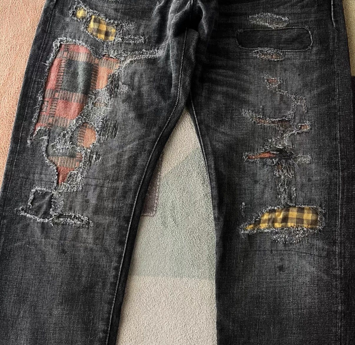 RRL Ralph Lauren RRL Distressed Patchwork Jeans - Ralph Lauren Double RL K22 Size US 30 / EU 46 - 4 Thumbnail