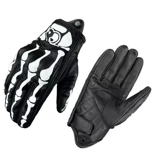 VIBE Gothic Punk Skull Skeleton Moto Motorcycle Gloves Size 34 - 5 Thumbnail