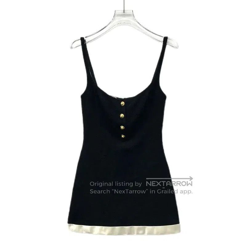 Miu Miu Miu Miu Black Wool Dress with Button Detail . Size S / US 4 / IT 40 - 1 Thumbnail