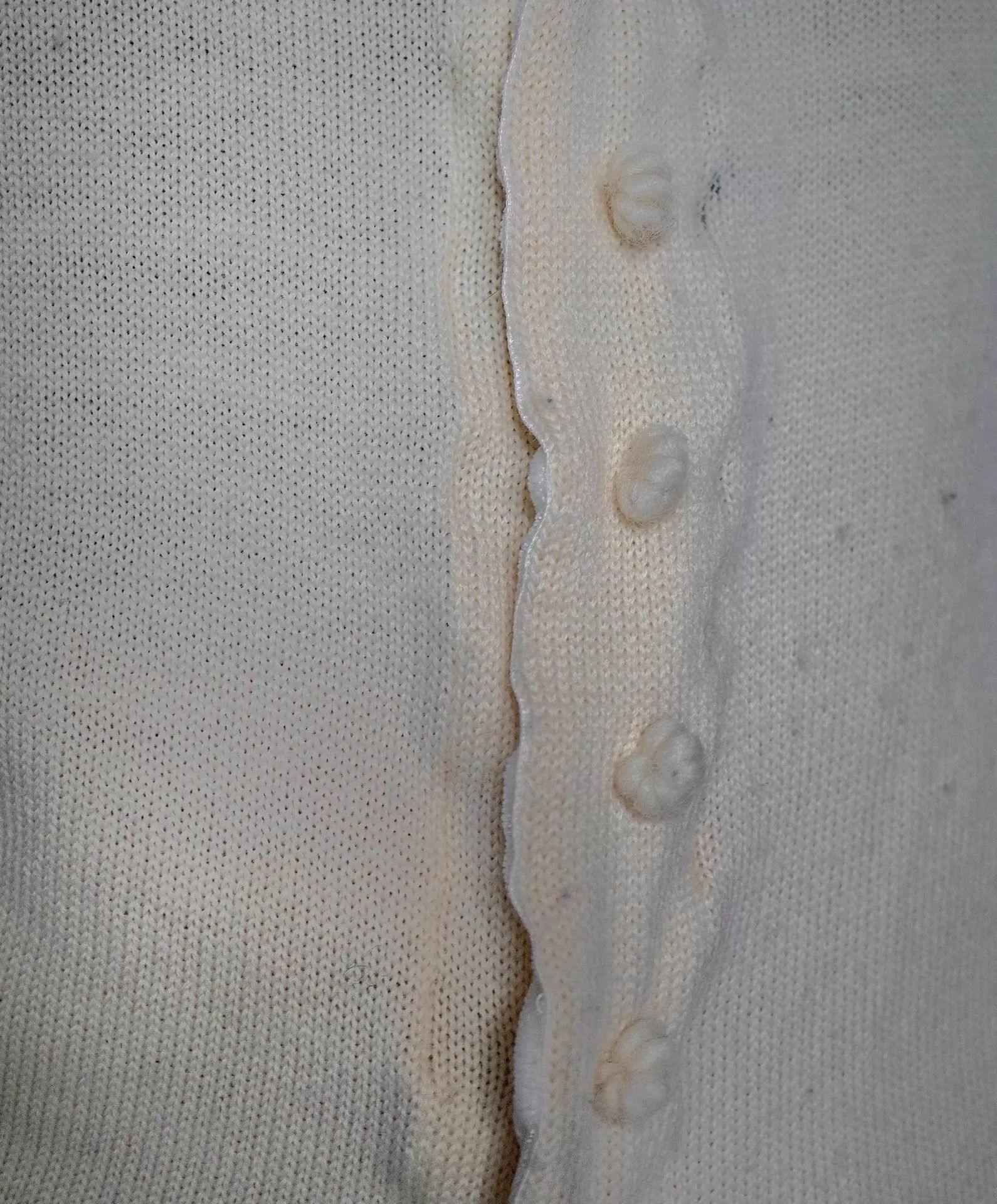 Yohji Yamamoto YOHJI YAMAMOTO 1998 Wool Knit Velvet Bamboo Buttons White Size S / US 4 / IT 40 - 2 Thumbnail