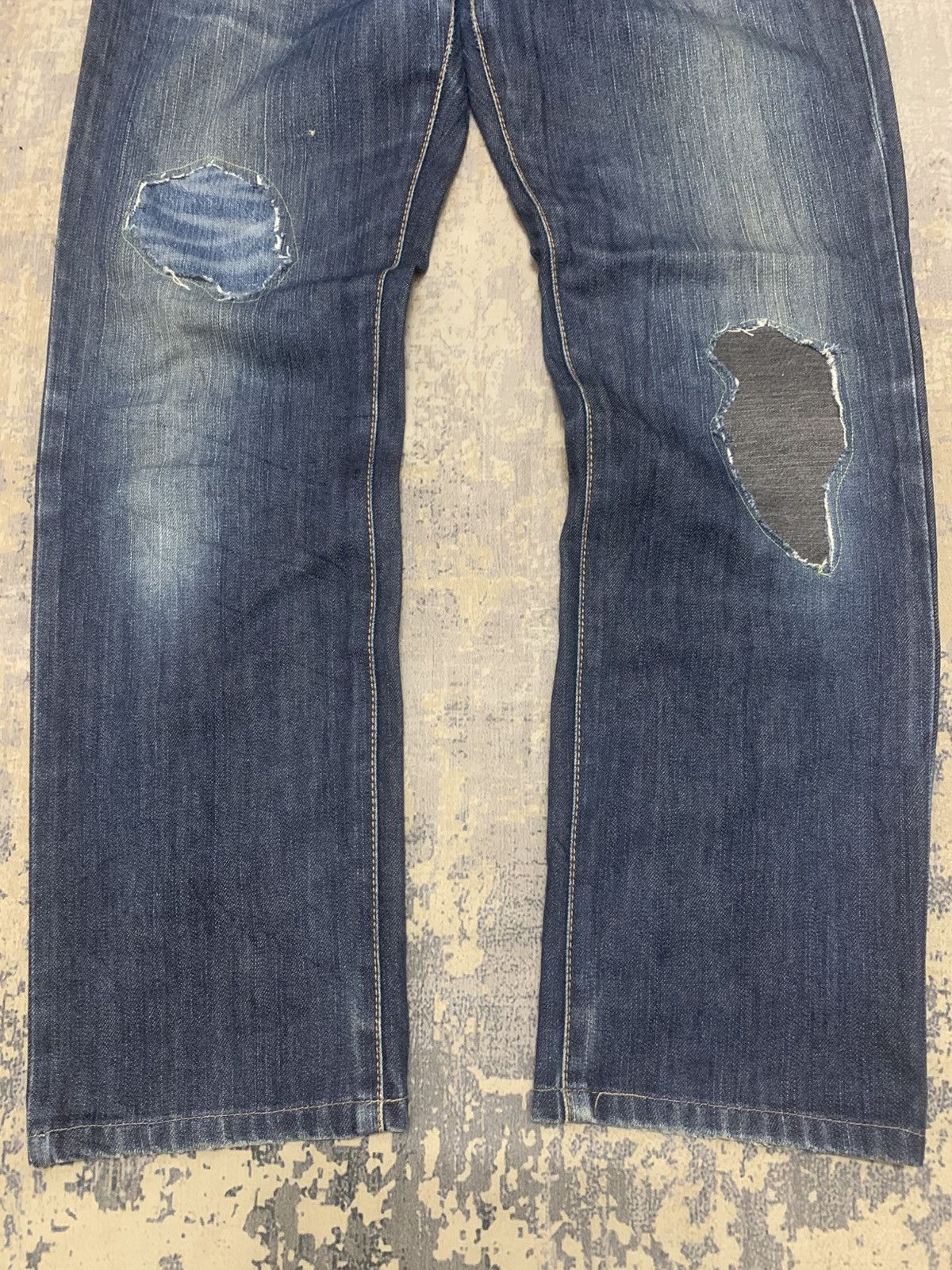 Japanese Brand Edwin Made In Japan Patchwork Jeans Size US 34 / EU 50 - 3 Thumbnail