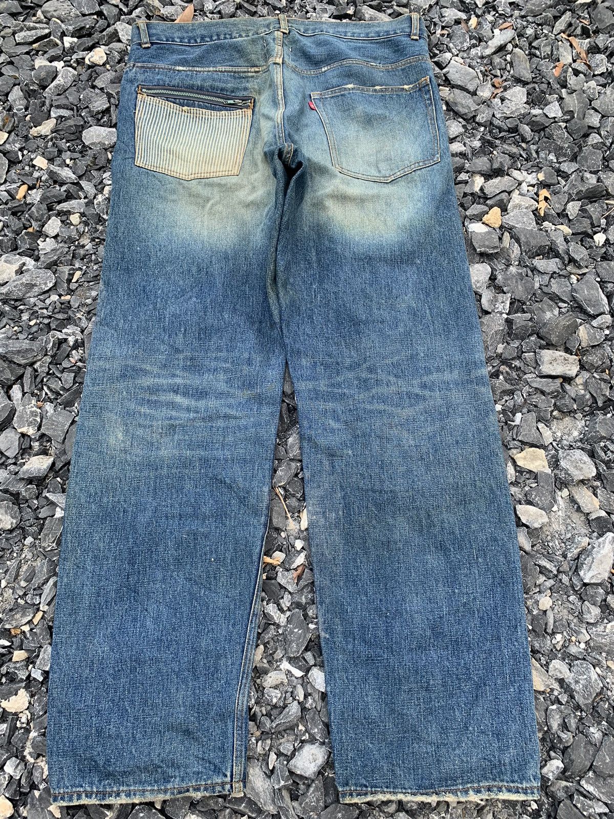 Kapital RARE💥BRAITONE SELVEDGE JAPANESE DISTRESSED DENIM Size US 39 - 2 Thumbnail