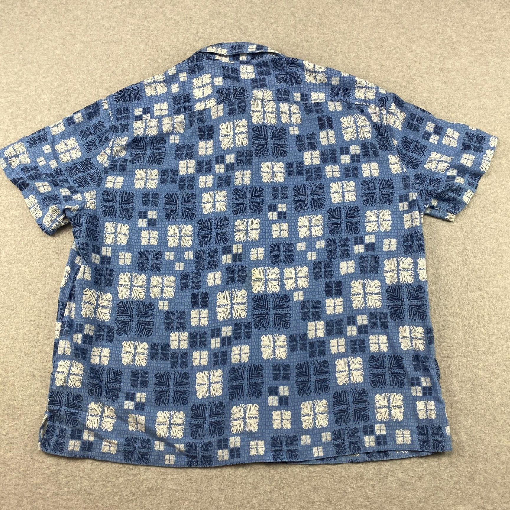 Nat Nast Nat Nast Button-Up Shirt Mens 2XL Geometric Multicolor Silk Blend Short Sleeve Pocket Shirt Size US XXL / EU 58 / 5 - 7 Thumbnail