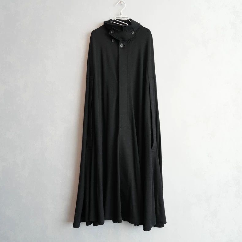 Yohji Yamamoto Yohji Yamamoto 21AW wool pure black cape coat-2505 Size US L / EU 52-54 / 3 - 3 Thumbnail