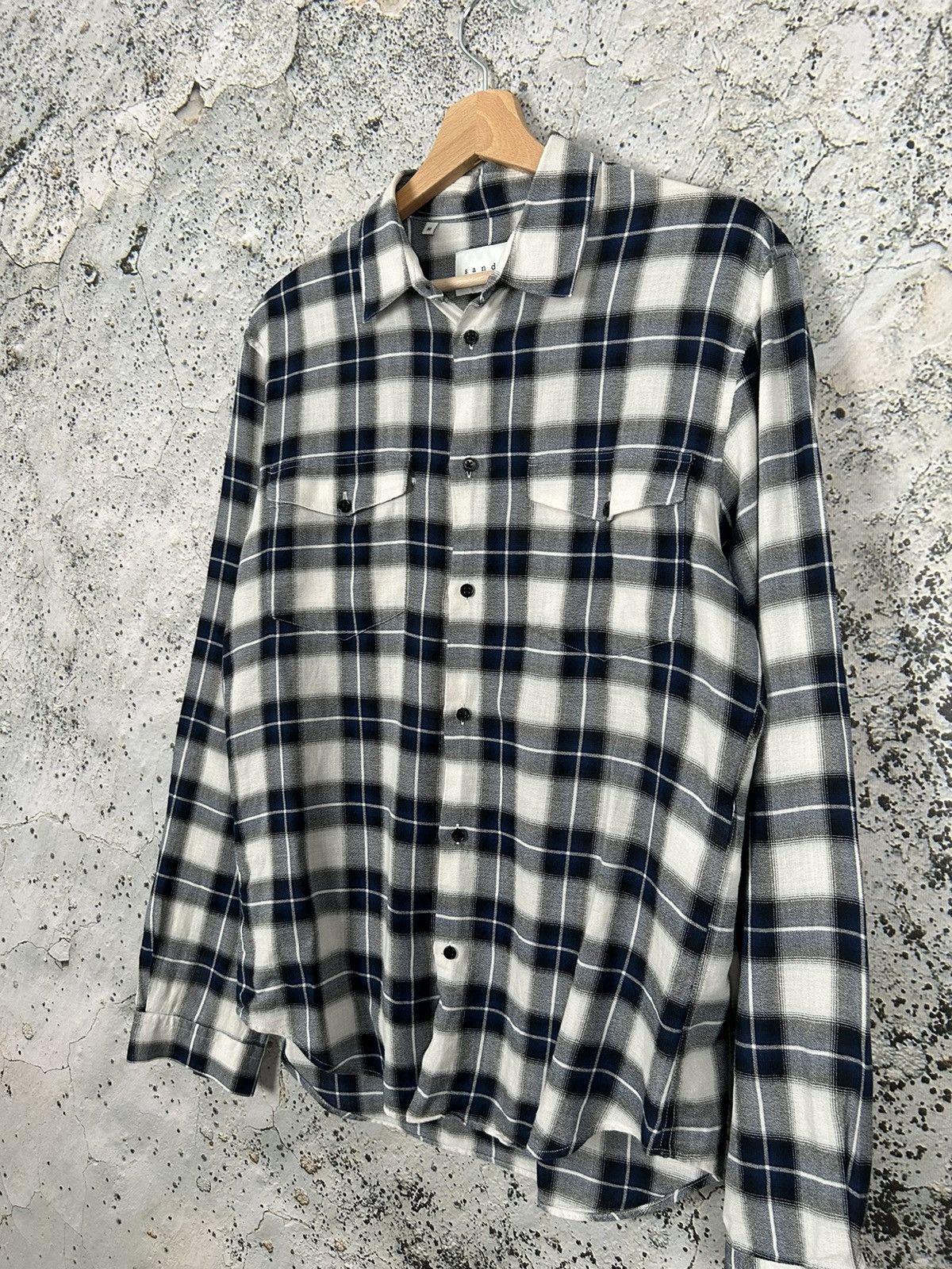 Designer × Sandro Sandro Paris Designer Checkered Shirt Button Ups Rare Hype Size US M / EU 48-50 / 2 - 2 Thumbnail