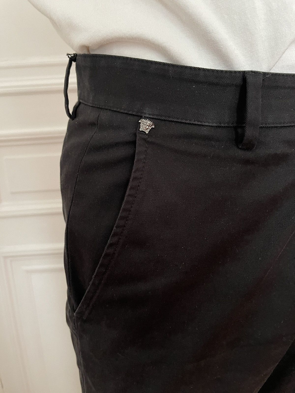 Versace Versace main line black cotton trousers pants Size US 32 / EU 48 - 4 Thumbnail