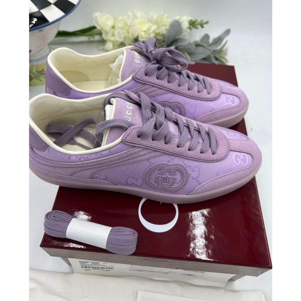 Gucci Gucci G 75 lilac suede sneakers interlocking G size 37.5 Size US 7.5 / IT 37.5 - 11 Thumbnail