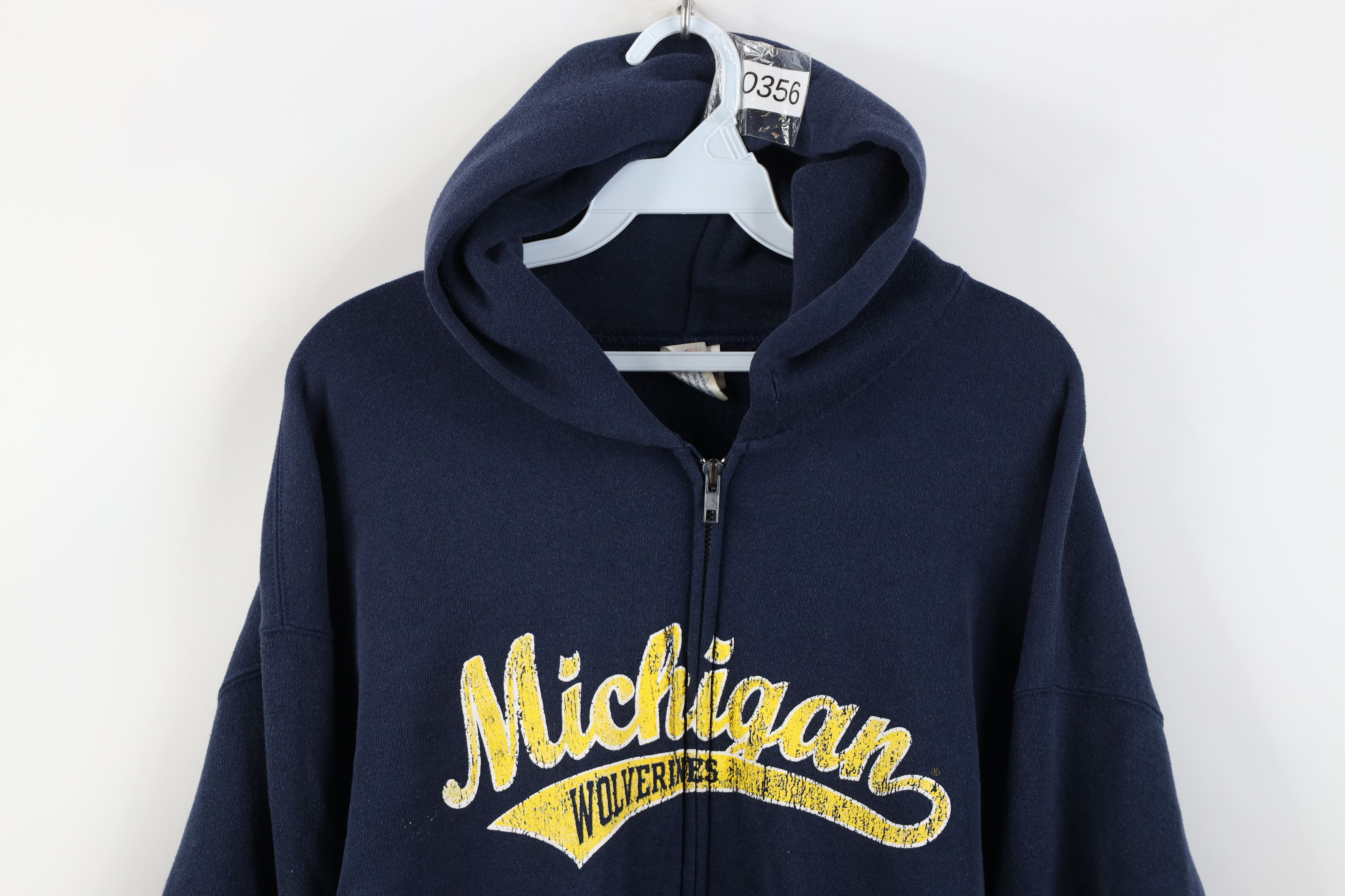 Vintage Vintage 90s University of Michigan Full Zip Sweatshirt Size US XL / EU 56 / 4 - 2 Thumbnail