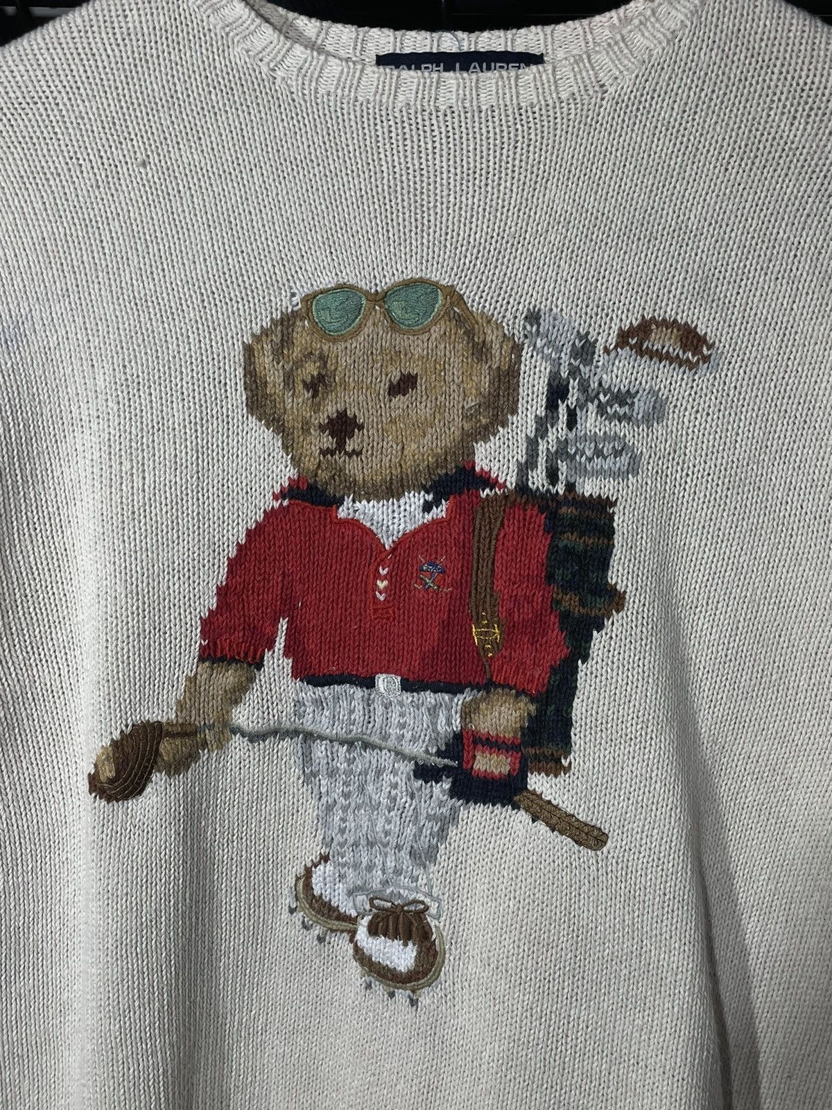 Polo Ralph Lauren × Vintage Sweater Polo Bear Vintage Hand Knit Size US S / EU 44-46 / 1 - 4 Thumbnail