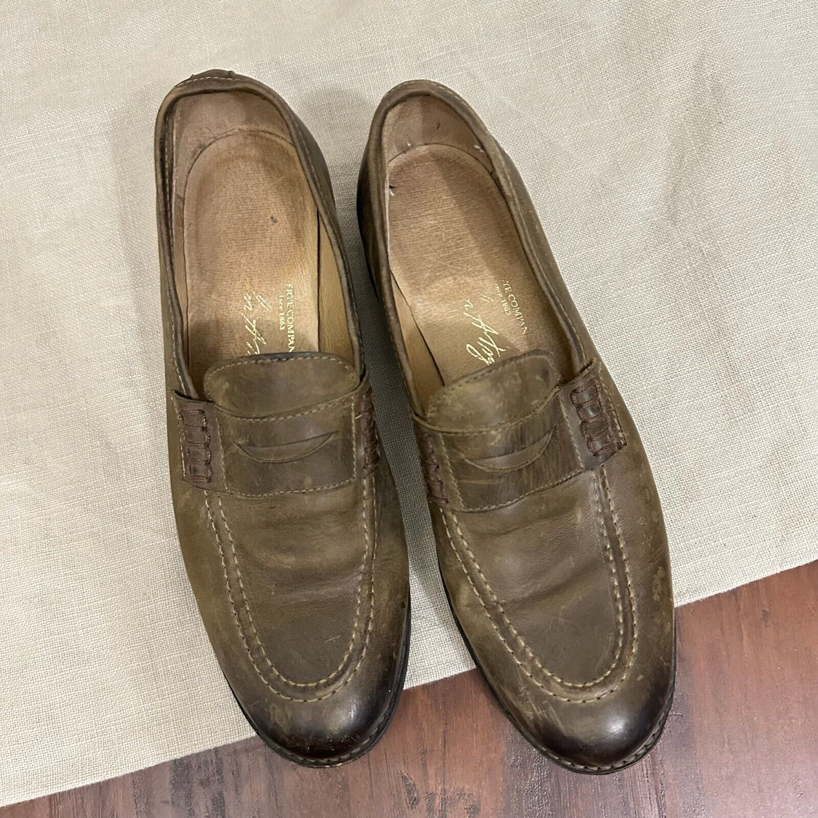 Frye FRYE John Addison Penny Loafers Leather Slip On Shoes Size US 8 / EU 41 - 1 Thumbnail