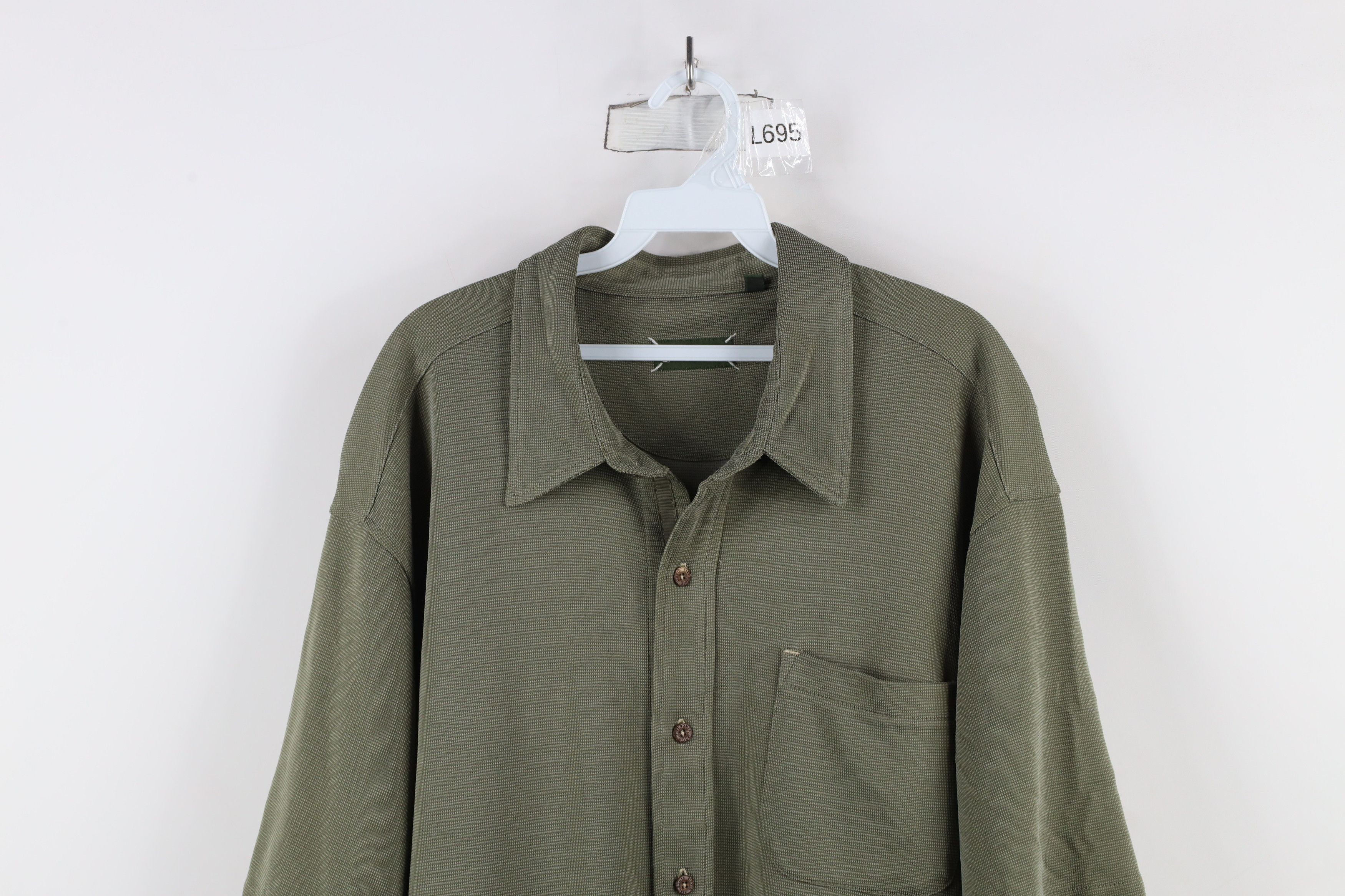 Orvis × Vintage Vintage Orvis Short Sleeve Collared Knit Button Shirt Green Size US XL / EU 56 / 4 - 2 Thumbnail