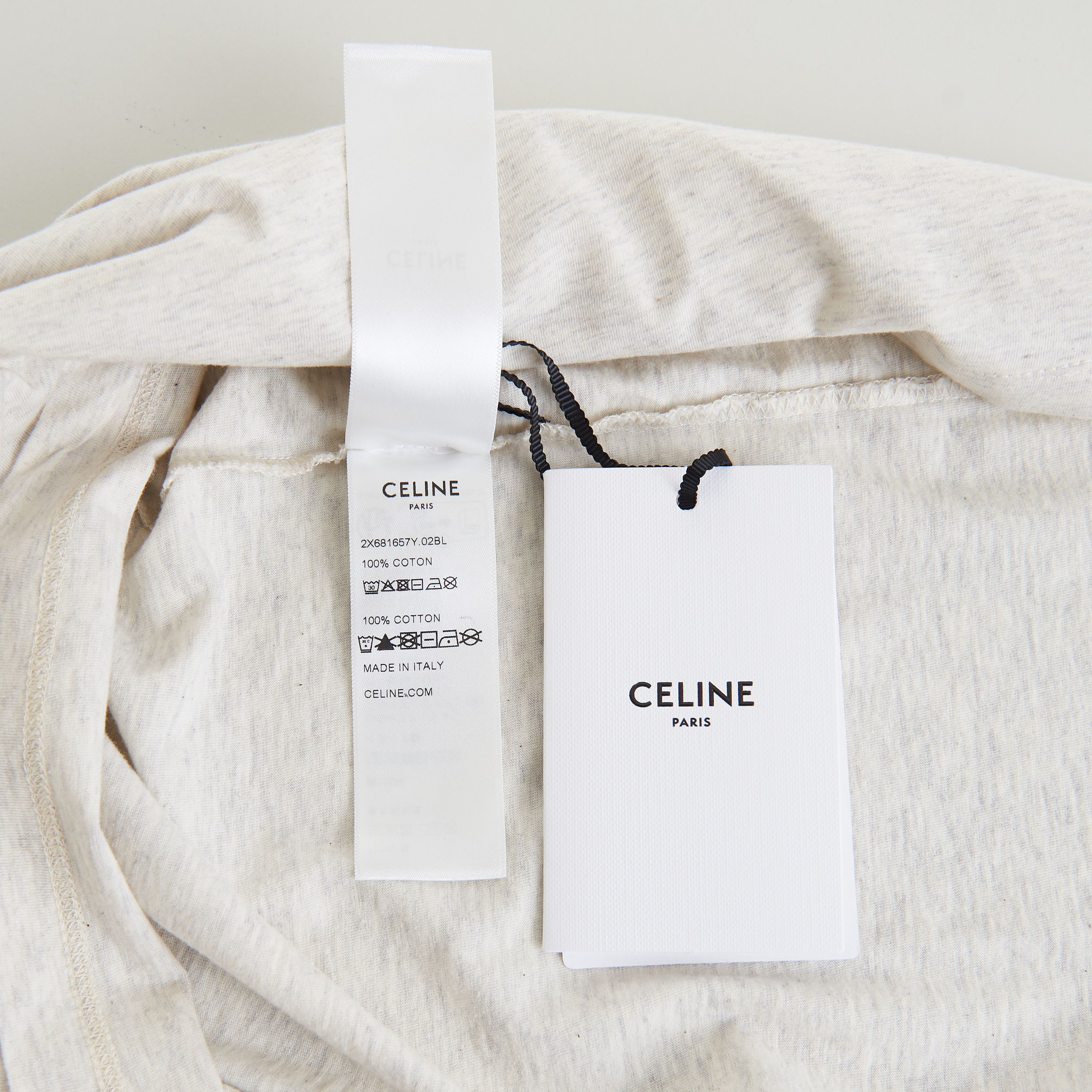 Celine Beige Loose T-shirt - Celine Screen Print, Cotton Jersey Size US S / EU 44-46 / 1 - 11 Thumbnail