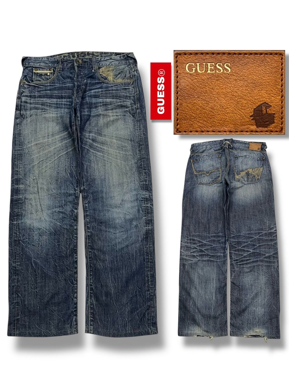 Guess Vintage GUESS Rebel Stretching Denim Jeans Made in USA W37 Size US 37 - 1 Thumbnail