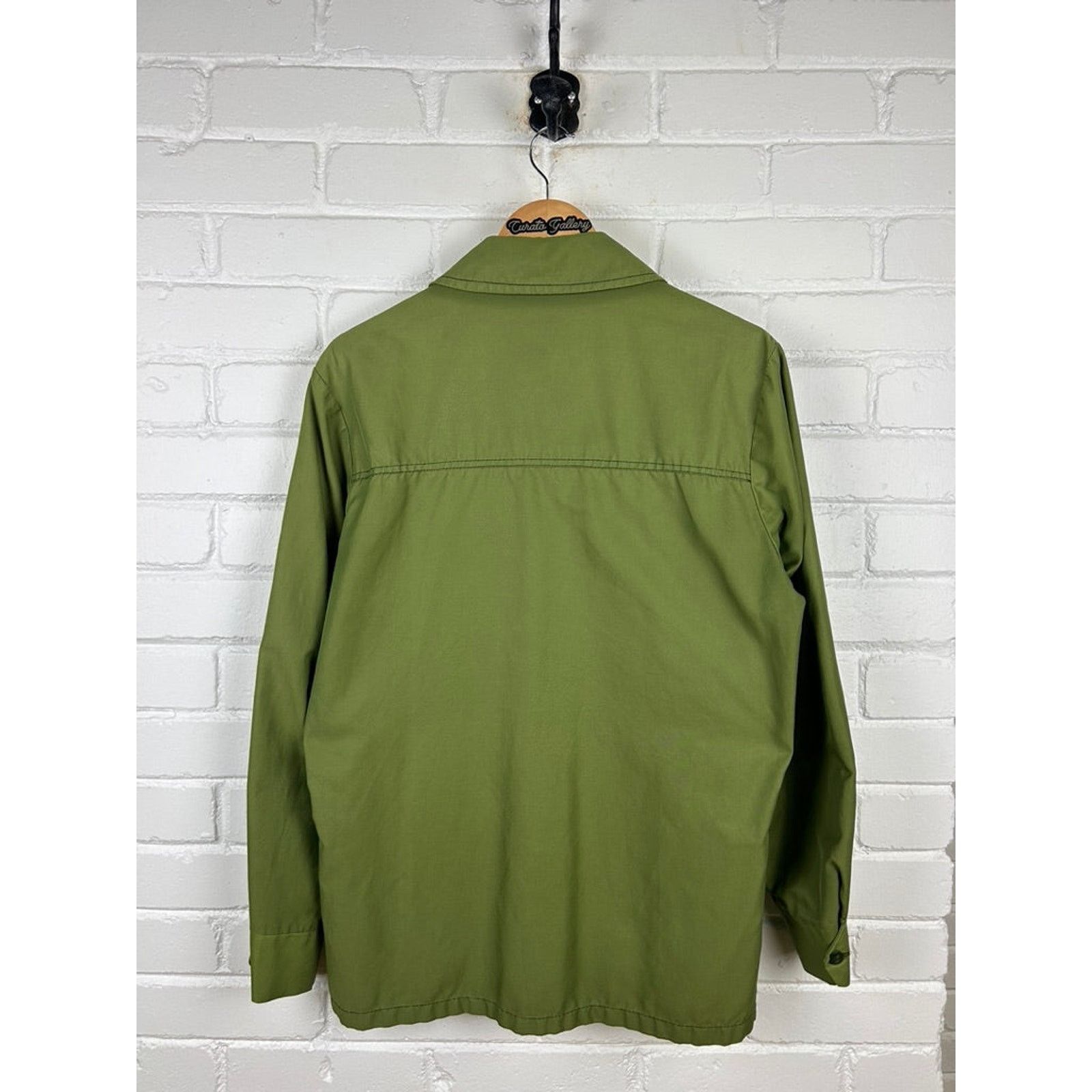 Vintage Vintage 80s Rice Sports Wear Sage Green Collared Jacket L Size US L / EU 52-54 / 3 - 2 Thumbnail