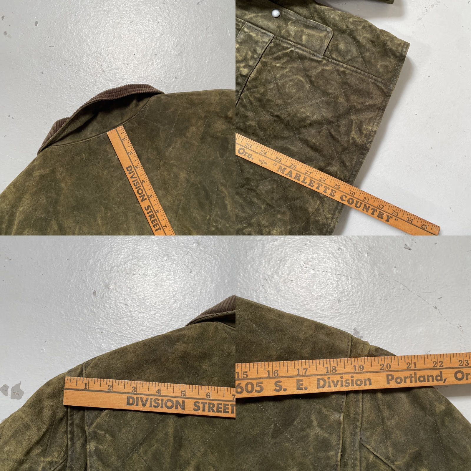 Polo Ralph Lauren VINTAGE Polo Ralph Lauren Quilted Suede Leather Outdoor Field Hunting Jacket L Mens Green 90s Americana Heritage Quilted Leather External Buttons Size US L / EU 52-54 / 3 - 8 Thumbnail