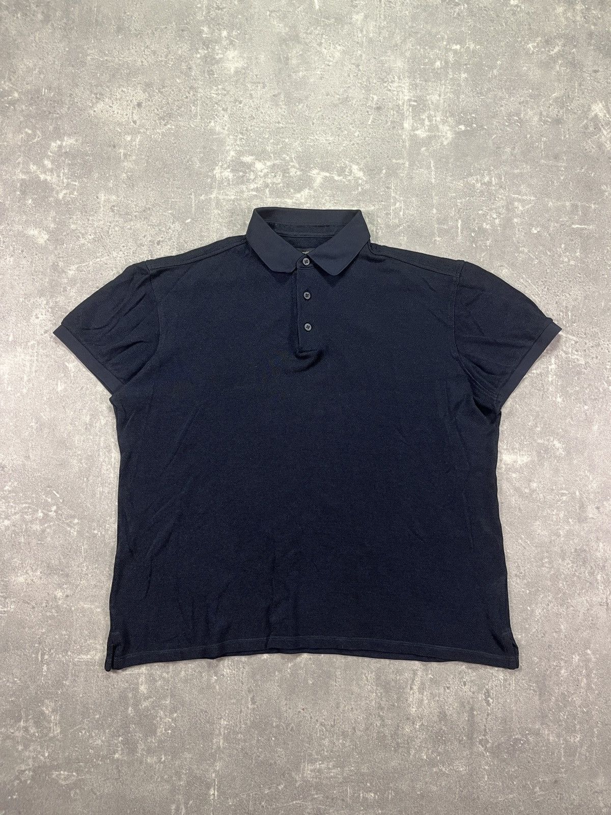 100% Silk Black Ermenegildo Zegna Polo Shirt L 52