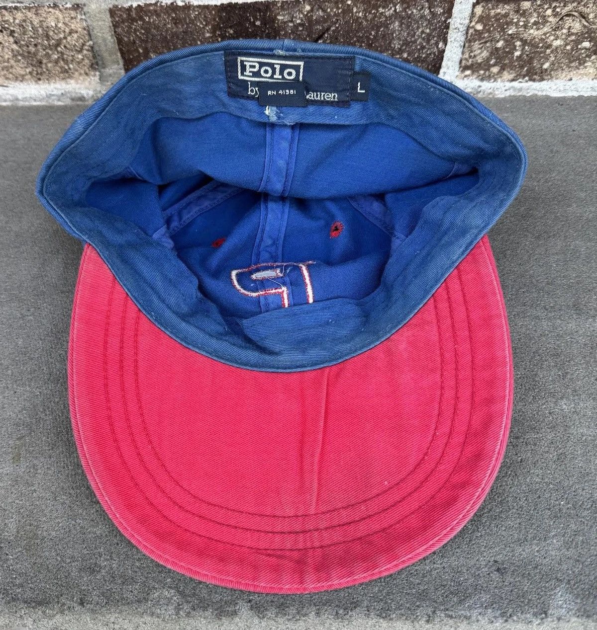 Polo Ralph Lauren Vintage Polo Ralph Lauren P Blue / Red Fitted Hat Size ONE SIZE - 3 Thumbnail