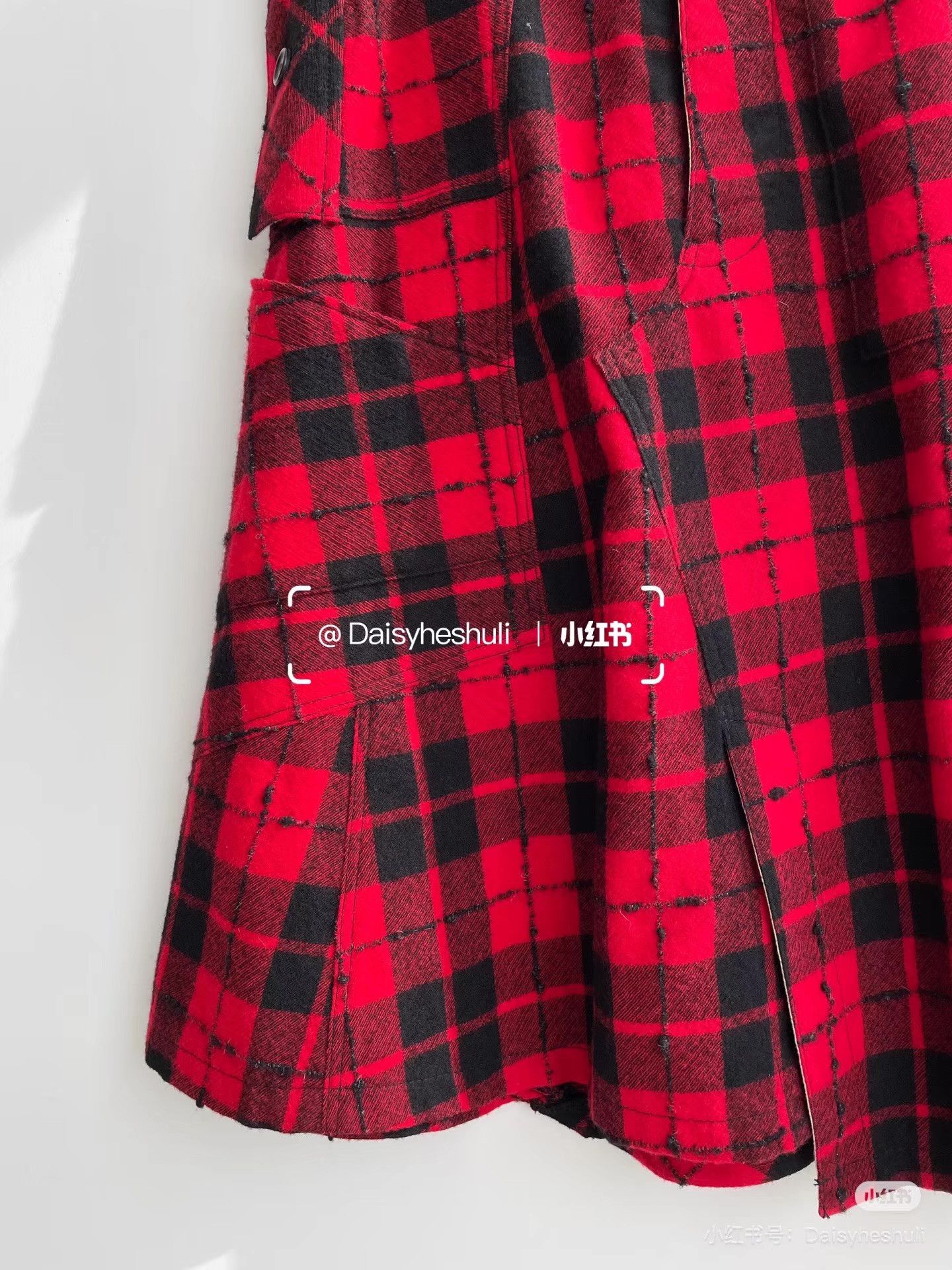 Comme des Garcons Comme des Garçons CDG Tricot Plaid Midi Skirt Ｑ24 Size 38" / US 16 / IT 52 - 4 Thumbnail