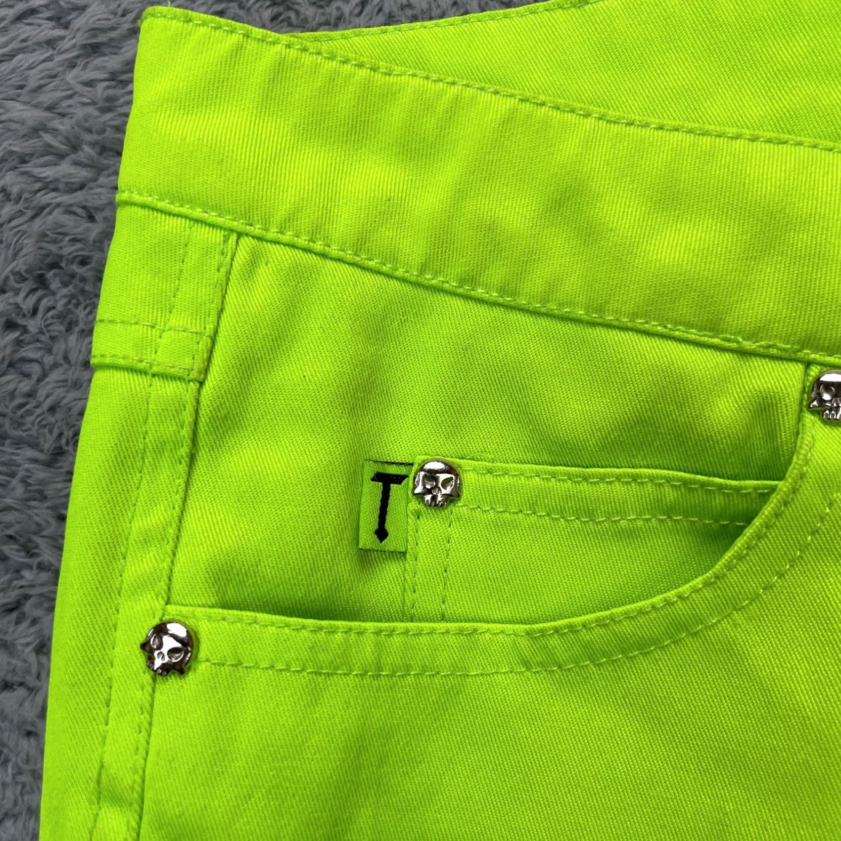 Tripp NYC TRIPP NYC Jeans Womens 3 Green Lime Daang Goodman Skinny Denim Stretch Y2K Regular 5-Pocket Design Inseam 31 Size 30" / US 8 / IT 44 - 6 Thumbnail