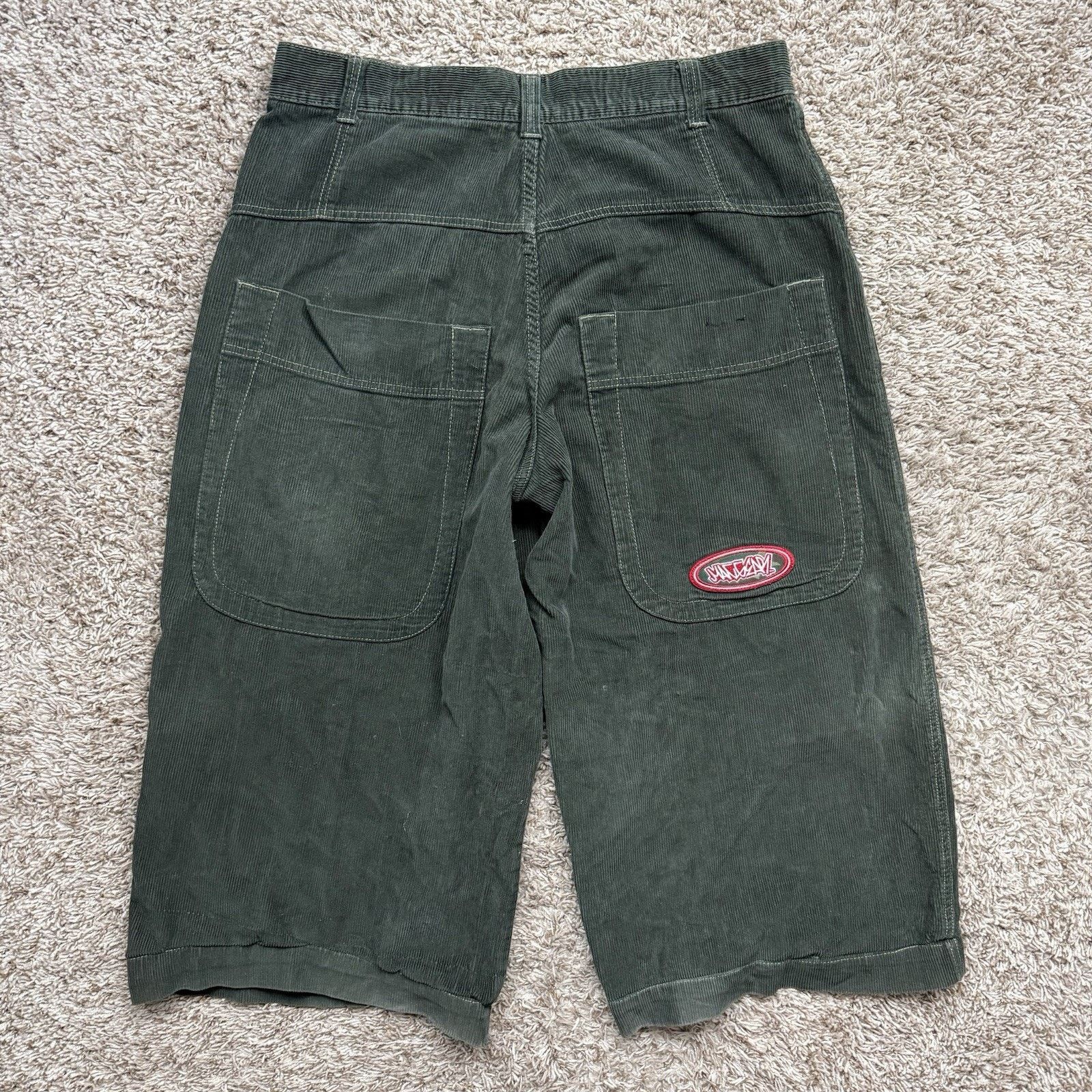 Vintage Vintage 90s MacGear Green Wide Leg Baggy Corduroy Rave Pants Size US 35 - 2 Thumbnail