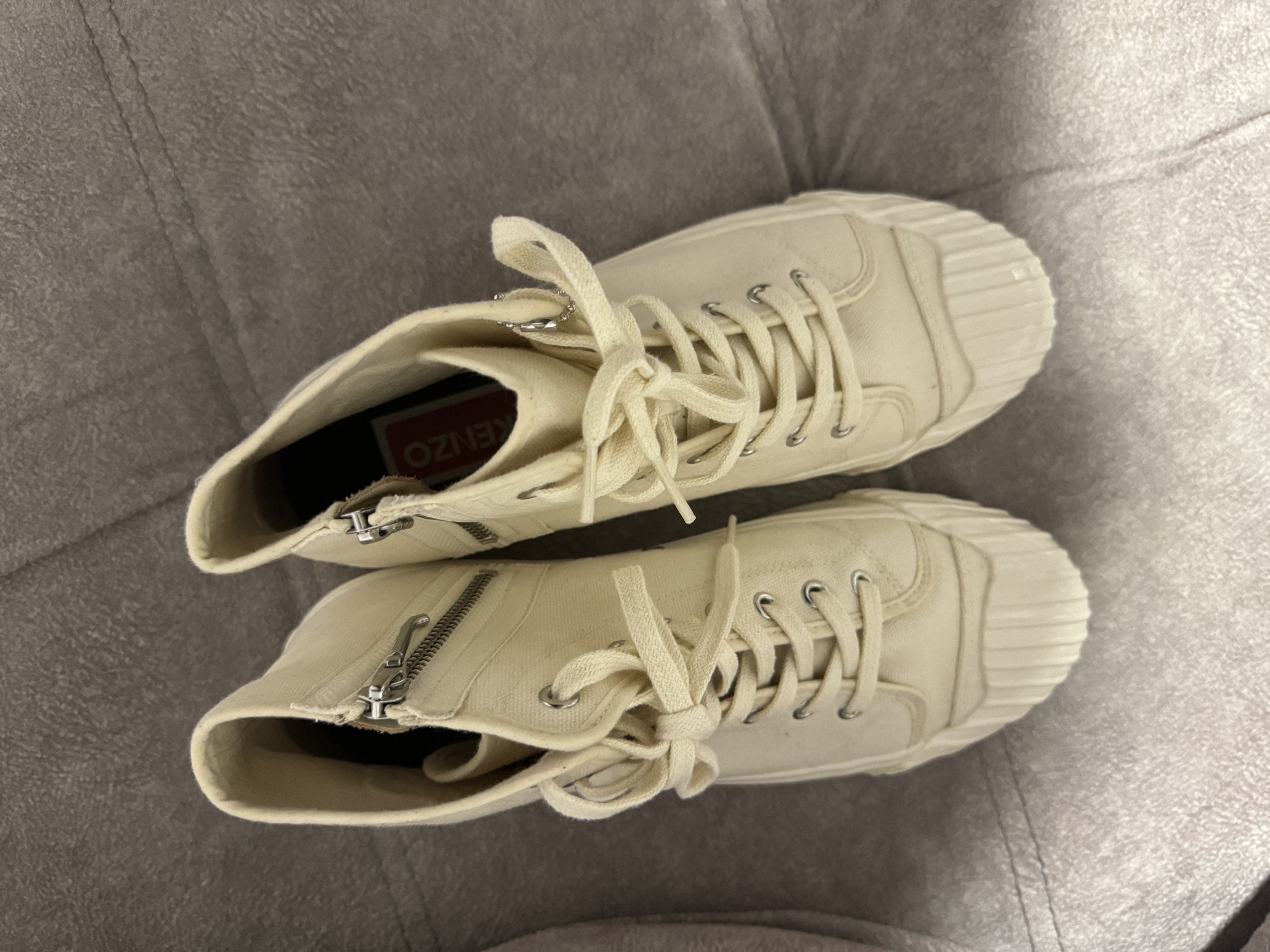 Kenzo Kenzo Kenzoschool High-Top Trainers - Cream White Size US 9 / EU 42 - 5 Thumbnail