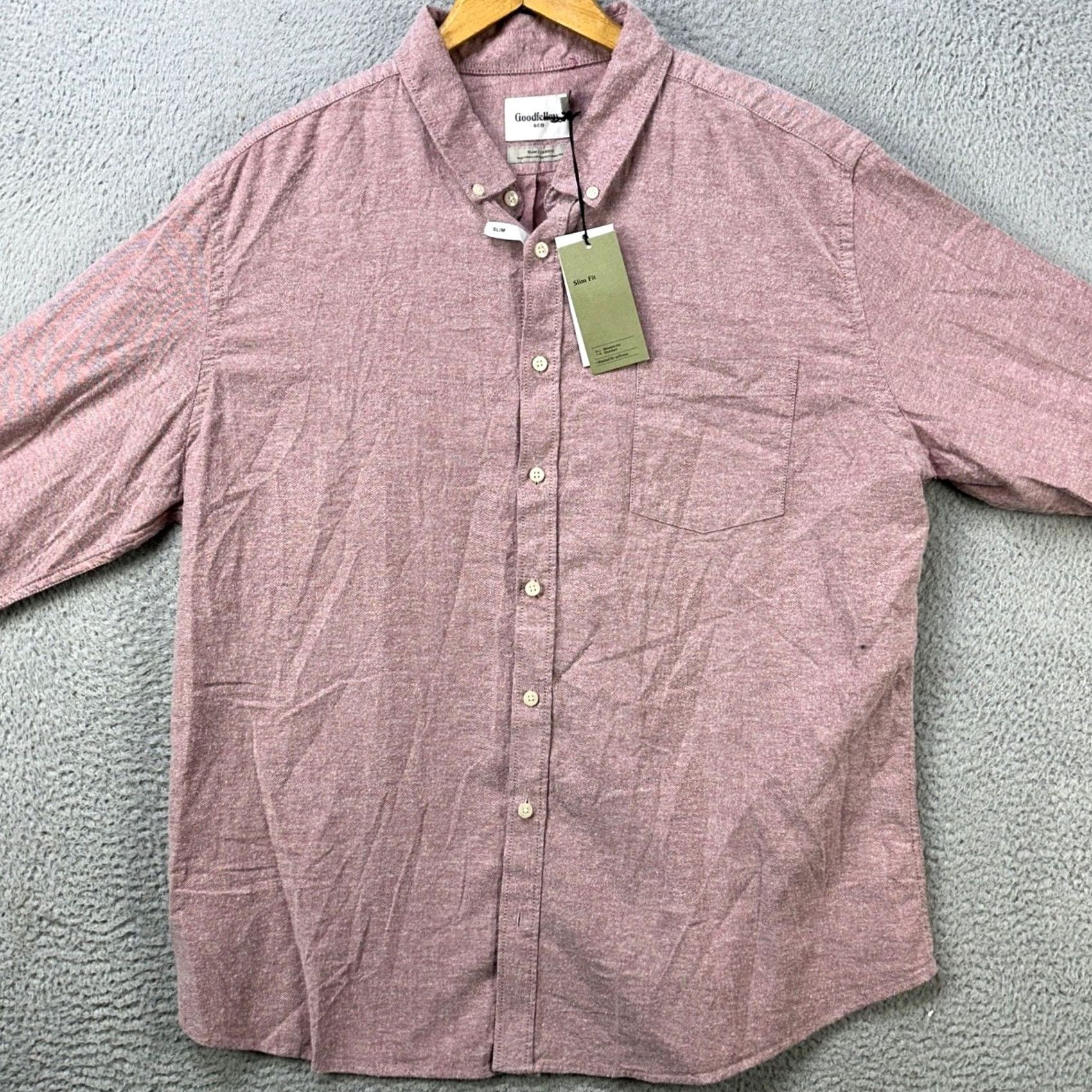 Vintage VINTAGE Goodfellow & Co Shirt Button Down Mens 2XL Pink Stretch Pocket Casual Slim Fit NEW Size US XXL / EU 58 / 5 - 3 Thumbnail