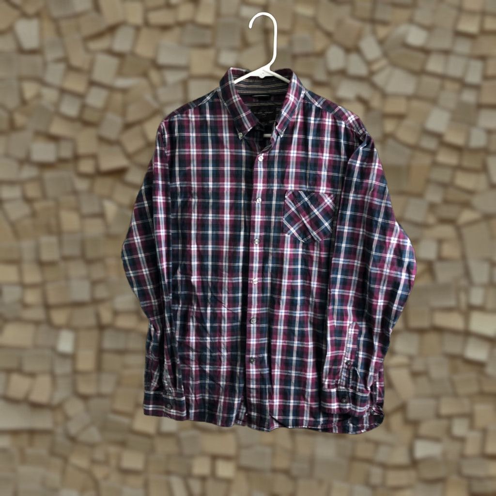 Vintage Black Brown 1826 Shirt Plaid Button-Down Long Sleeve Mens Large Red Collared Shirt Size US L / EU 52-54 / 3 - 1 Thumbnail