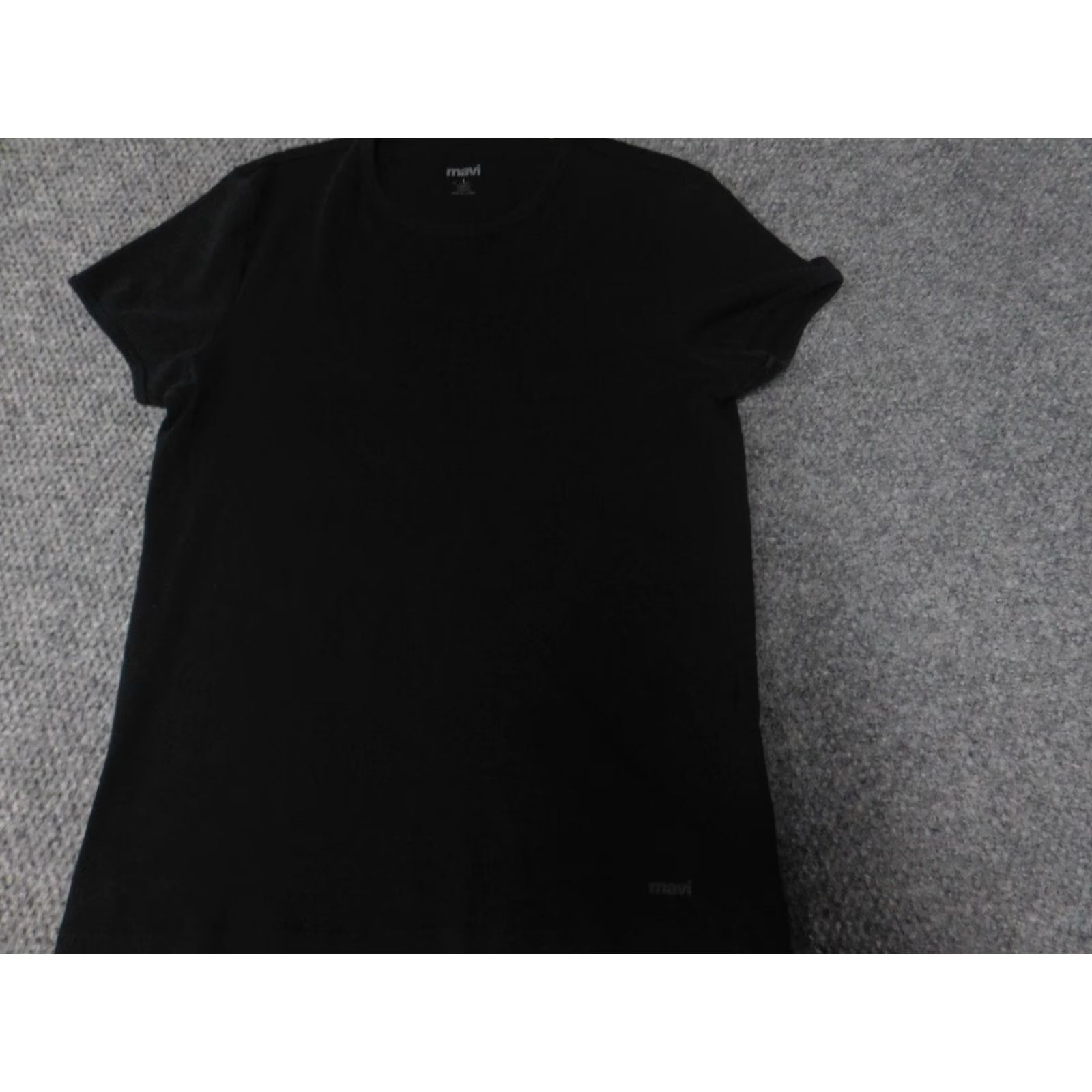 Mavi Mavi Womens Shirt L Black Crew Neck Pullover Short Sleeve Casual Stretch Cotton Polyester Rayon T-Shirt Basic Classic Size L / US 10 / IT 46 - 3 Thumbnail