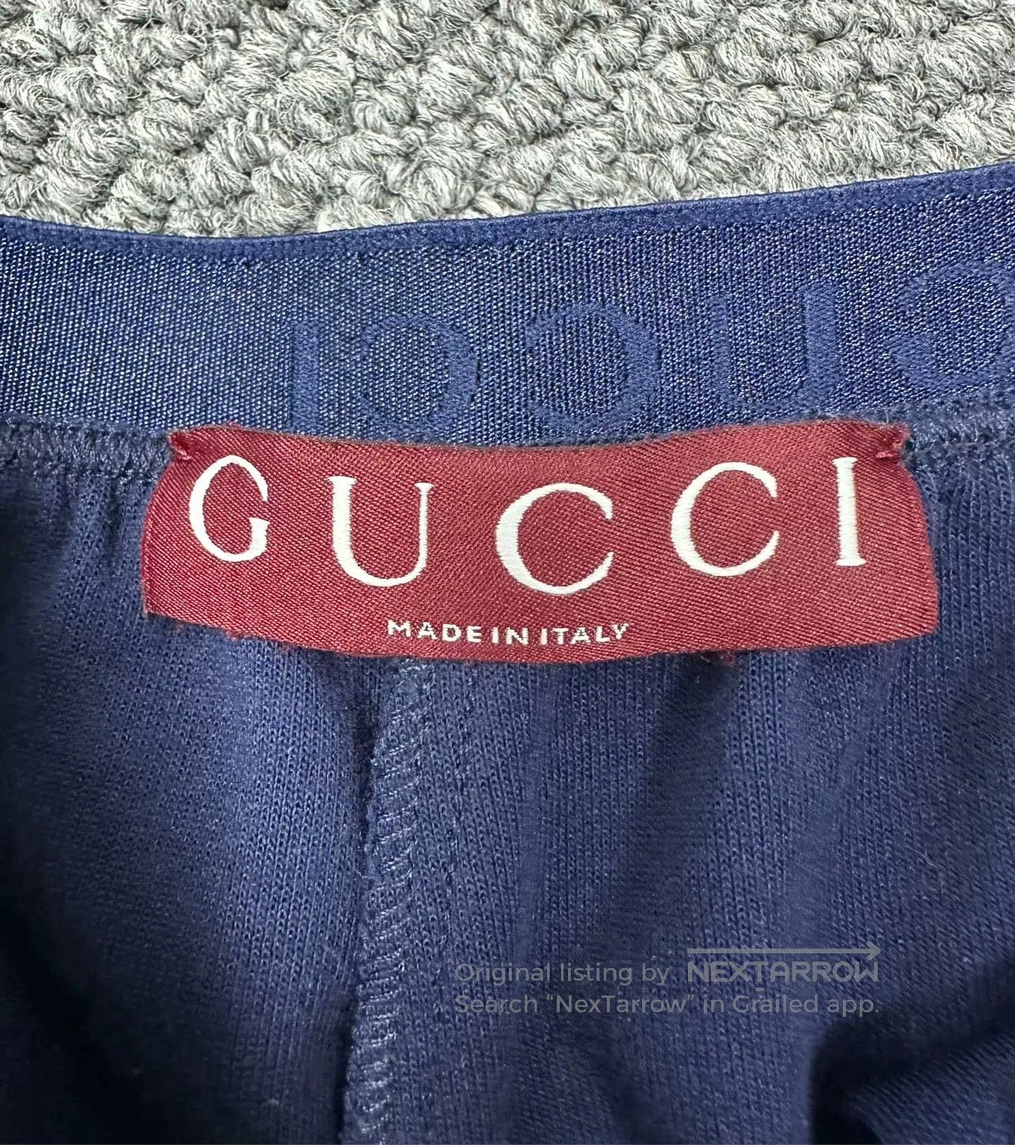 Gucci Guicci Navy Blue Embroidered Logo Casual Pants| Size US 31 - 3 Thumbnail