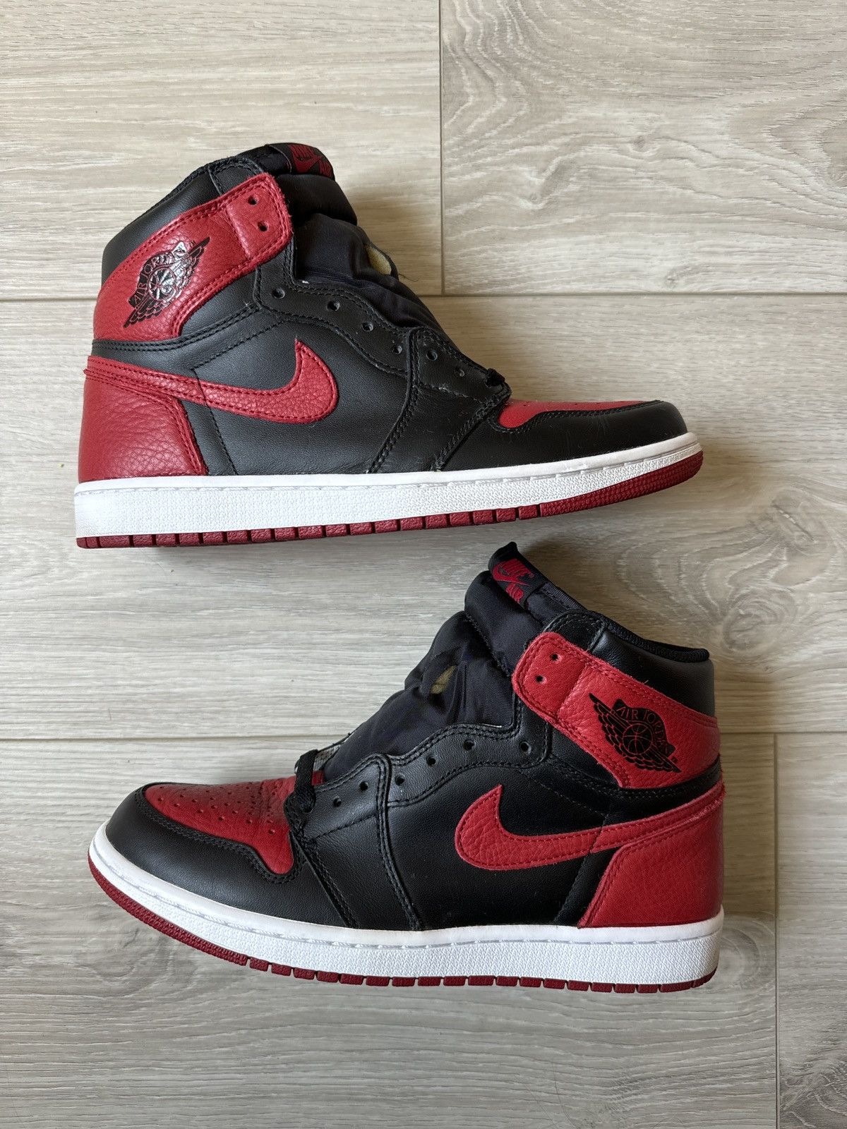 image of Jordan Nike Jordan 1 Retro Bred Banned (2016) Shoes in Black, Men's (Size 9)