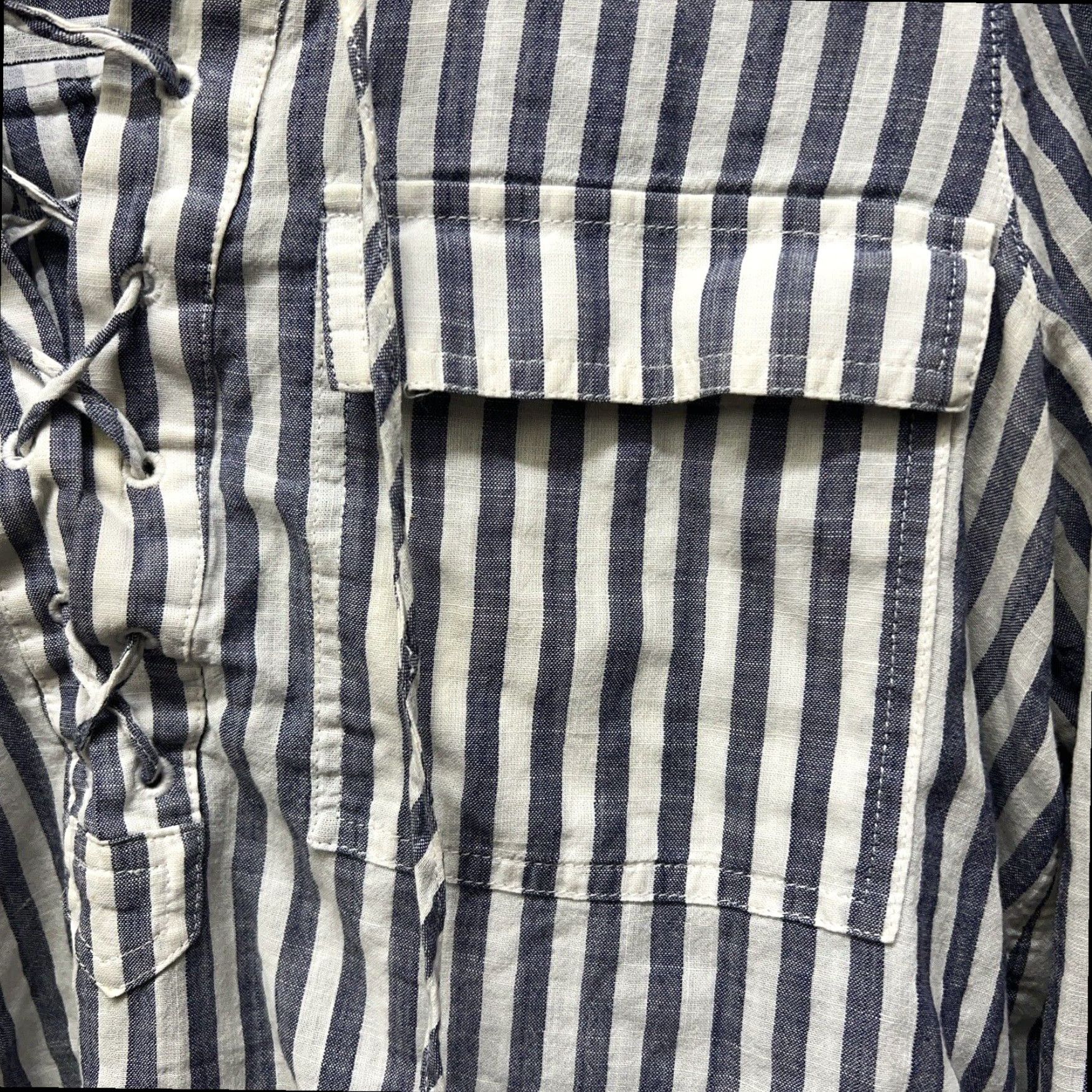 Madewell Madewell Striped Blouse Womens Small Gray Size S / US 4 / IT 40 - 2 Thumbnail