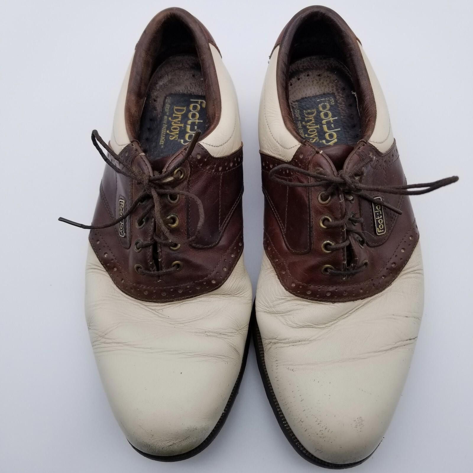 Footjoy Footjoy Dryjoys US 9M Men's Saddle Golf Shoes White/Brown Size ONE SIZE - 3 Thumbnail
